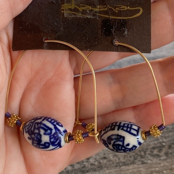 Chinese Porcelain Blue White  Niobium  Coils GF Gold Filled Wire Hand-painted - Picture 5 of 5